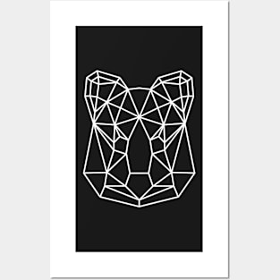 White Geometric Quokka Line Art Posters and Art